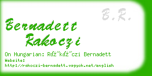 bernadett rakoczi business card